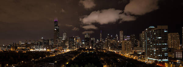Chicago Art Print featuring the photograph Windy City At Night by David Downs