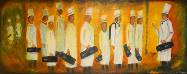 Chef Art Print featuring the painting Chef School by Diana Haronis