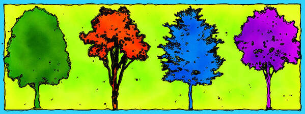 Tree Art Print featuring the photograph Four Trees by David G Paul