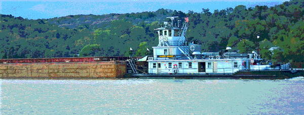 Barge Art Print featuring the photograph River Transportation by Jennifer Kelly