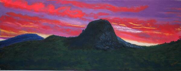 Landscape Art Print featuring the pastel Thumb Butte Sunset by Michele Turney