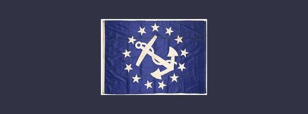 Flags From J.p. Morgan's Steam Yacht(s) Corsair 3 Art Print featuring the painting Corsair #1 by MotionAge Designs