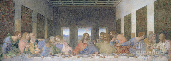 Last Supper Art Print featuring the painting The Last Supper by Leonardo Da Vinci
