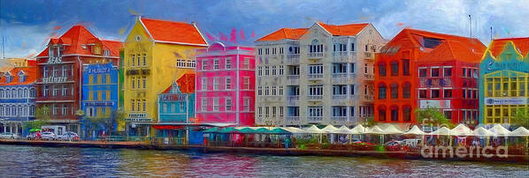 Caribbean Art Print featuring the photograph Colorful Buildings in Curacao by Sue Melvin