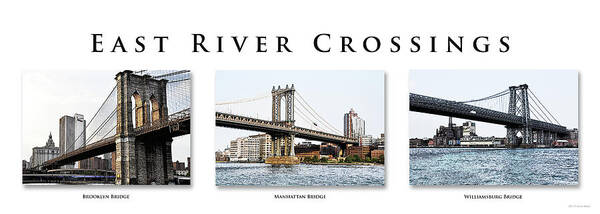 Bridge Art Print featuring the photograph East River Crossings by Frank Mari