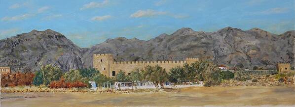 Frangokastello Art Print featuring the painting Frangokastello castle - Southern Crete by David Capon