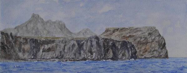 Watercolor Art Print featuring the painting Gramvousa, Crete by David Capon