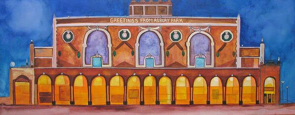 Memorabilia Art Print featuring the painting Greetings From Asbury Park by Patricia Arroyo