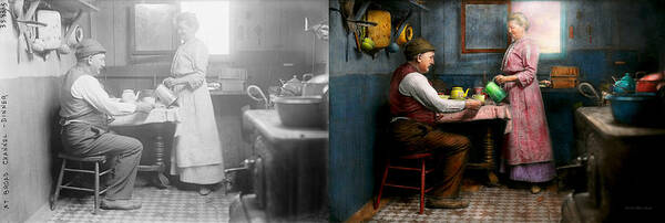 Tenement Art Print featuring the photograph Kitchen - Morning Coffee 1915 - Side by Side by Mike Savad