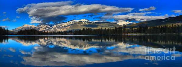 Lake Beauvert Art Print featuring the photograph Lake Beauvert Panorama by Adam Jewell