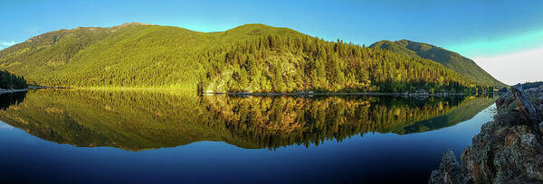 Lazy Lake Art Print featuring the photograph Lazy lake panorama by Thomas Nay