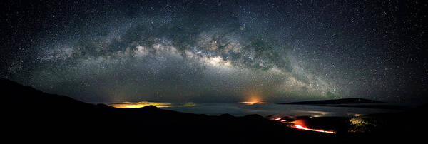 Milky Way Art Print featuring the photograph Mauna Kea Milky Way Panorama by Christopher Johnson