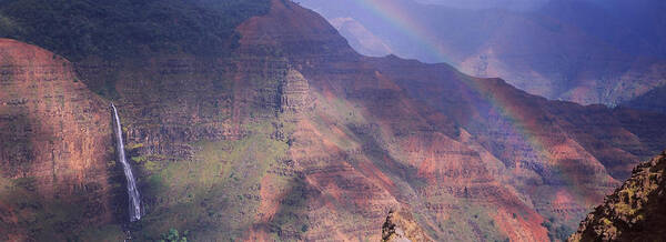 Photography Art Print featuring the photograph Rainbow Over A Canyon, Waimea Canyon by Panoramic Images