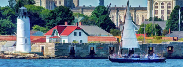 New England Art Print featuring the photograph Sailing Past Fort Constitution by David Thompsen