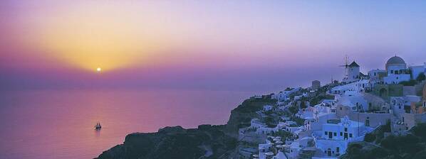 Santorini Art Print featuring the digital art Santorini by Maye Loeser