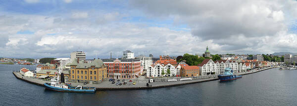 Stavanger Art Print featuring the photograph Stavanger Harbour Panorama by Terence Davis
