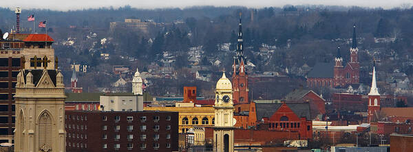 Landscape Art Print featuring the photograph Steeples of Dubuque by Jane Melgaard