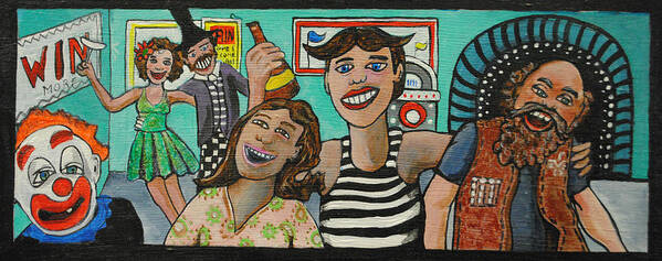 Palace Amusements Art Print featuring the painting Tillies 21st birthday bash by Patricia Arroyo