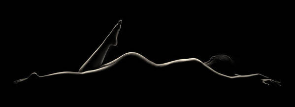 Bodyscape Art Print featuring the photograph Bodyscape: Prone & Stretch by Heru Sungkono