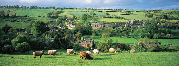 Scenics Art Print featuring the photograph England, Gloucestershire,  Cotswolds by Peter Adams