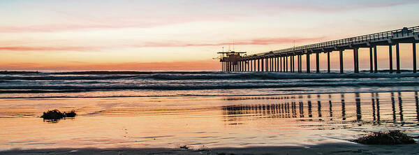 Scripps Pier Art Print featuring the photograph Scrips Pier, Golden Hour by Local Snaps Photography