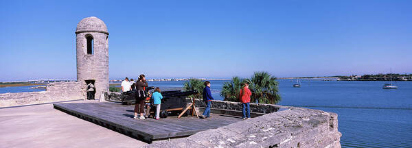 111894 Art Print featuring the photograph Tourists At The Roof Of A Fort by Panoramic Images