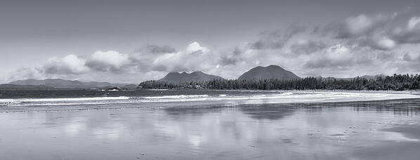 Landscape Art Print featuring the photograph Chesterman Beach Panorama Black and White by Allan Van Gasbeck