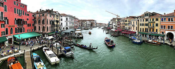 Gondola Art Print featuring the photograph Grand Canal Panorama by Jill Love