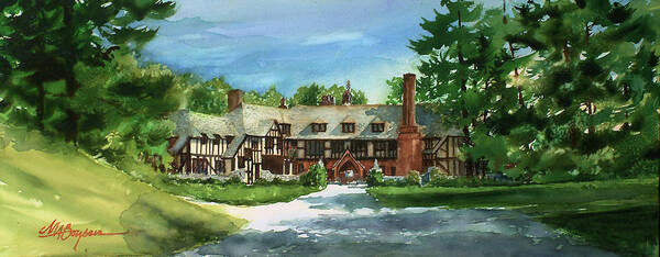 Hillbrook Club Art Print featuring the painting Hillbrook in Summer by Maryann Boysen