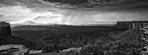 America Art Print featuring the photograph Thunderstorm over Grand View Point Overlook in canyonlands by Jean-Luc Farges