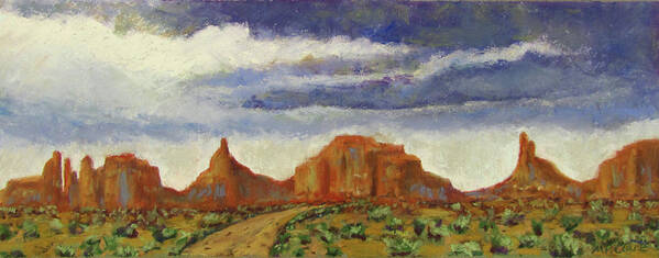 Landscape Art Print featuring the pastel Westward by MaryJo Clark