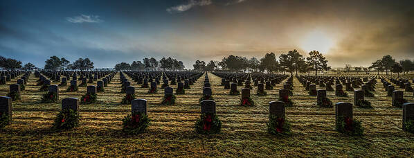 Burial Ground Art Print featuring the photograph Wreaths Across America by Mike Schaffner