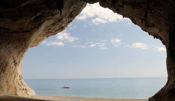 Photography Art Print featuring the photograph Cave On The Cala Luna Beach, Cala #1 by Panoramic Images