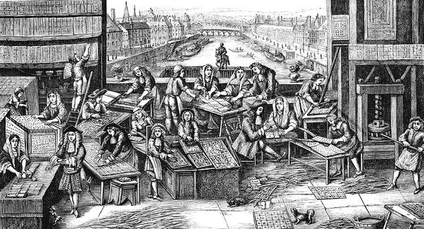 People Art Print featuring the photograph 17th Century Playing Cards Factory by Collection Abecasis