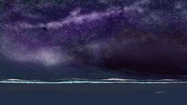 Night Stars Art Print featuring the digital art Night of a thousand stars #2 by Anthony Fishburne