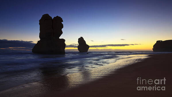 Gibson Gibson's Beach 12 Twelve Apostles Great Ocean Road Victoria Australia Australian Seascape Seascapes Sunset Art Print featuring the photograph Gibson Beach #4 by Bill Robinson