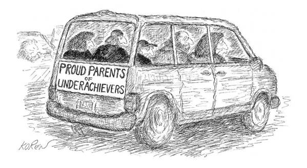 Back To School Art Print featuring the drawing Proud Parents Of Underachievers by Edward Koren
