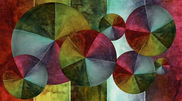 Abstract Art Print featuring the digital art 5 Wind Worlds by Angelina Tamez