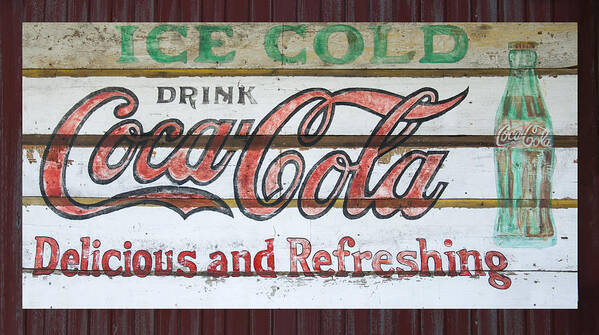 Coca Cola Art Print featuring the photograph Antique Coca Cola Sign by Flees Photos