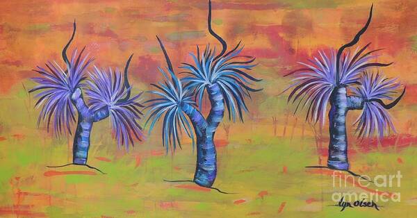Trees Art Print featuring the painting Australian Grass Trees by Lyn Olsen