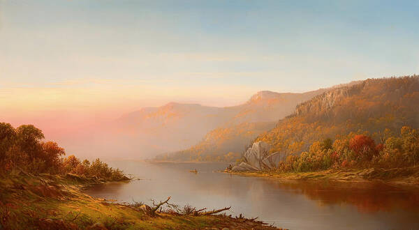 Husdon River Art Print featuring the painting Autumn on the Hudson by Mountain Dreams