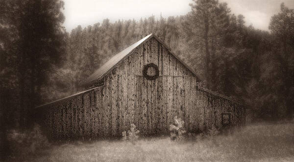 Barn Art Print featuring the photograph First Snow in November by Amanda Smith