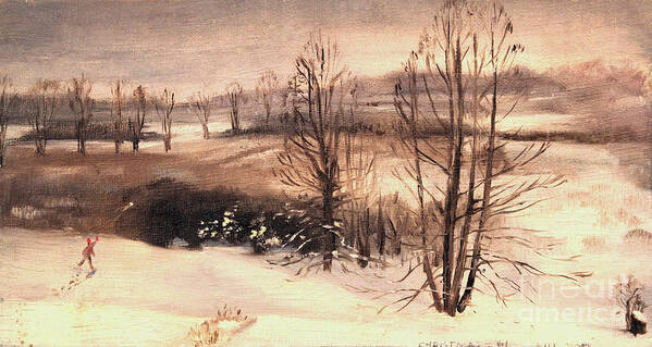 Illinois Art Print featuring the painting Barrington in Winter by Art By Tolpo Collection