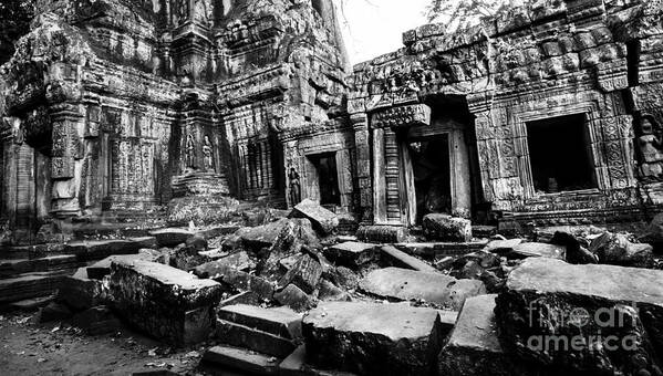 Ta Prohm Art Print featuring the photograph Cambodian Ruin at Ta Prohm by Julian Cook