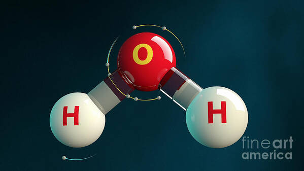 Chemical Bond Art Print featuring the photograph Chemical Bond Forms H2o Electrons by Intelecom