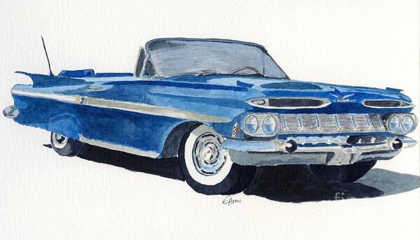 Chevy Art Print featuring the painting Chevy Impala by Eva Ason