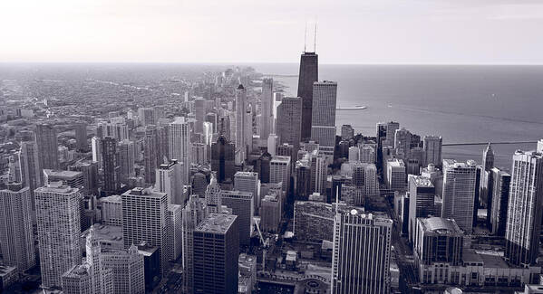 Aerial Art Print featuring the photograph Chicago BW by Steve Gadomski