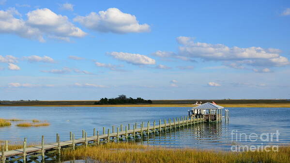 Blue Art Print featuring the photograph Coastal Waterway Scene 16x9 Ratio by Bob Sample