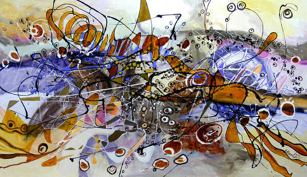 Abstract Art Print featuring the painting Cum scrie vantul by Elena Bissinger