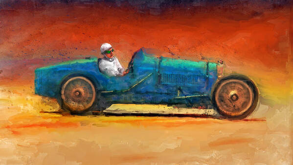 Bugatti Art Print featuring the mixed media Curve Raider by Alan Greene